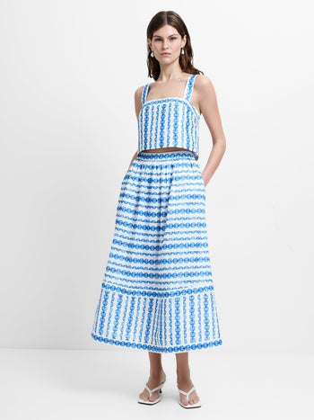 Structured Taffeta Shell Print Top