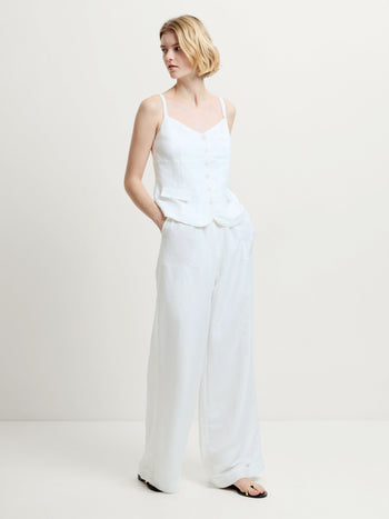 Cooper Linen Tailored Button Front Cami Top