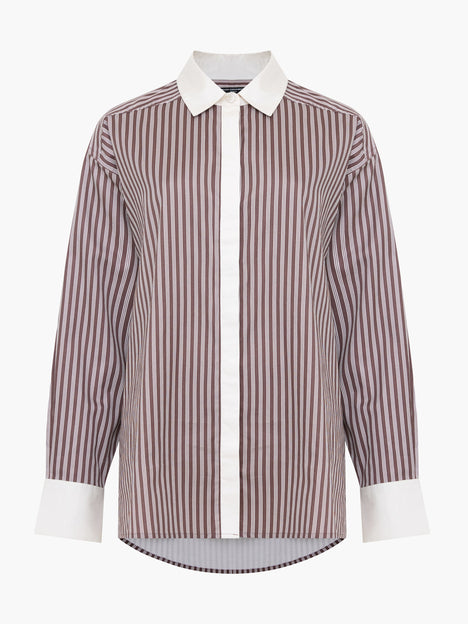 Alexis Poplin Striped Button  Down Shirt