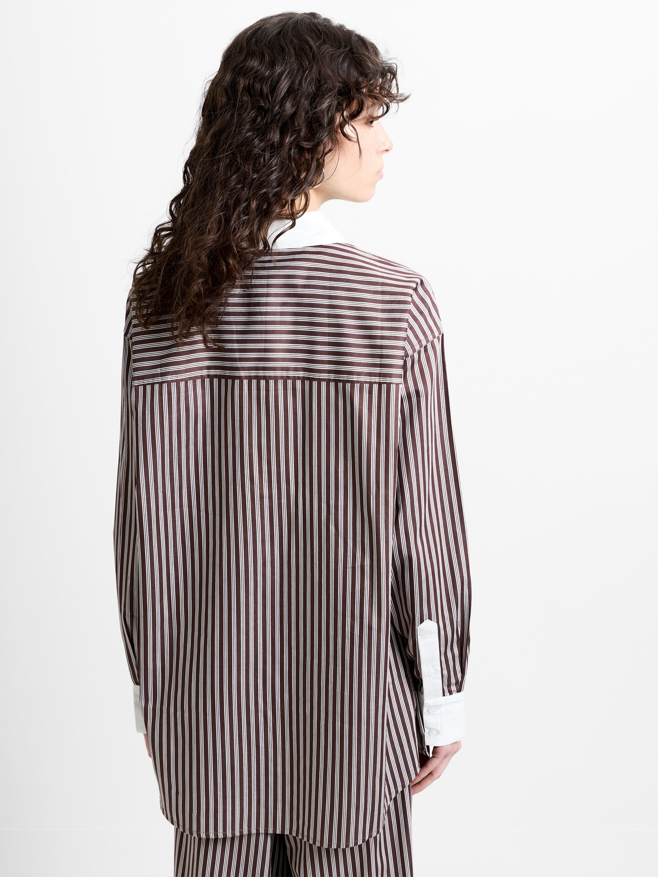 Alexis Poplin Striped Button  Down Shirt