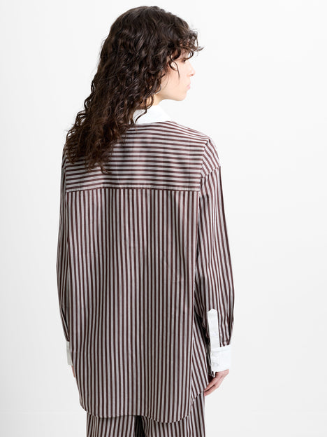 Alexis Poplin Striped Button  Down Shirt