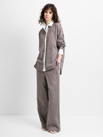 Alexis Poplin Striped Button  Down Shirt