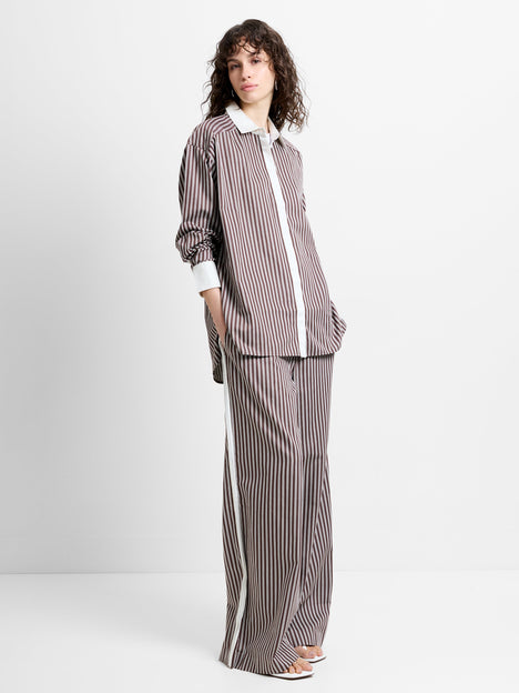 Alexis Poplin Striped Button  Down Shirt