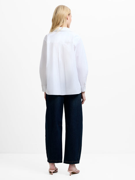 Cambria Cotton Floral Embroidered White Shirt