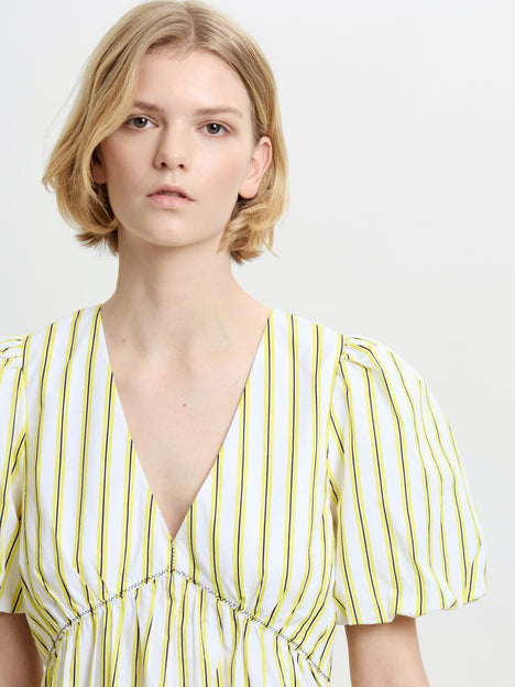 Cambria Cotton Striped Peplum Top