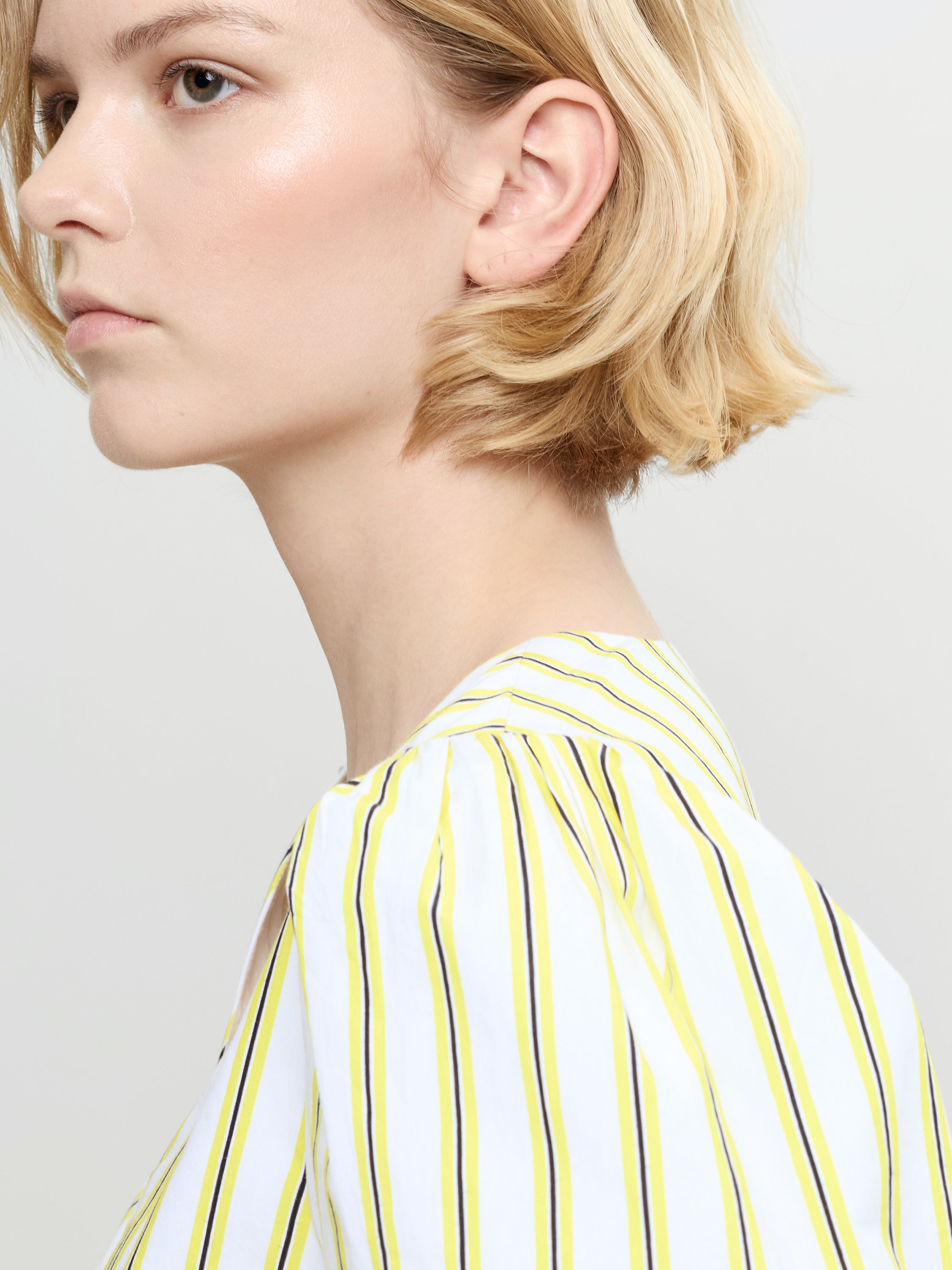 Cambria Cotton Striped Peplum Top
