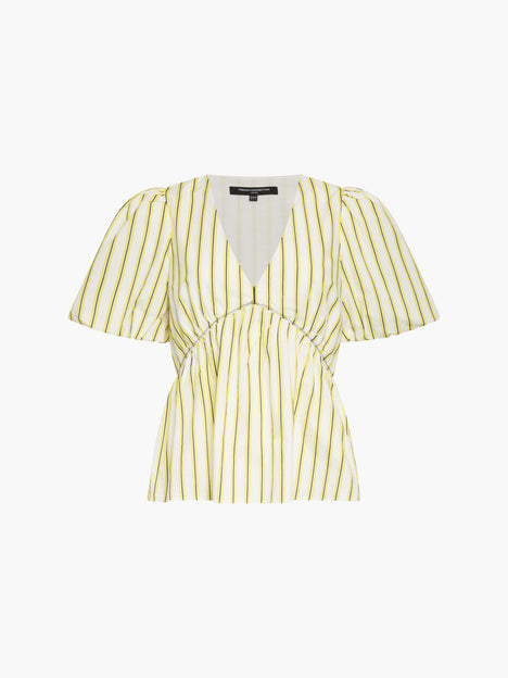 Cambria Cotton Striped Peplum Top