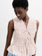 Rhodes Poplin Gingham Smocked Tie Up Peplum Top