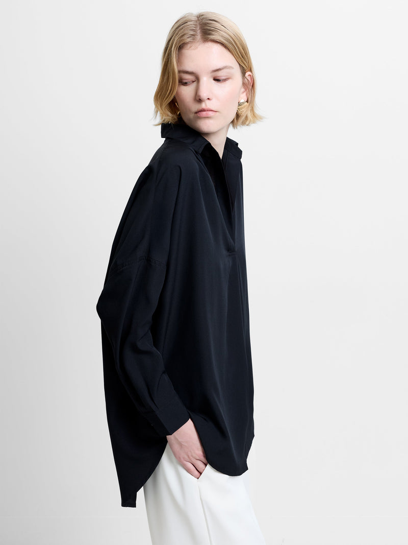 Rhodes Recycled Crepe Popover Shirt