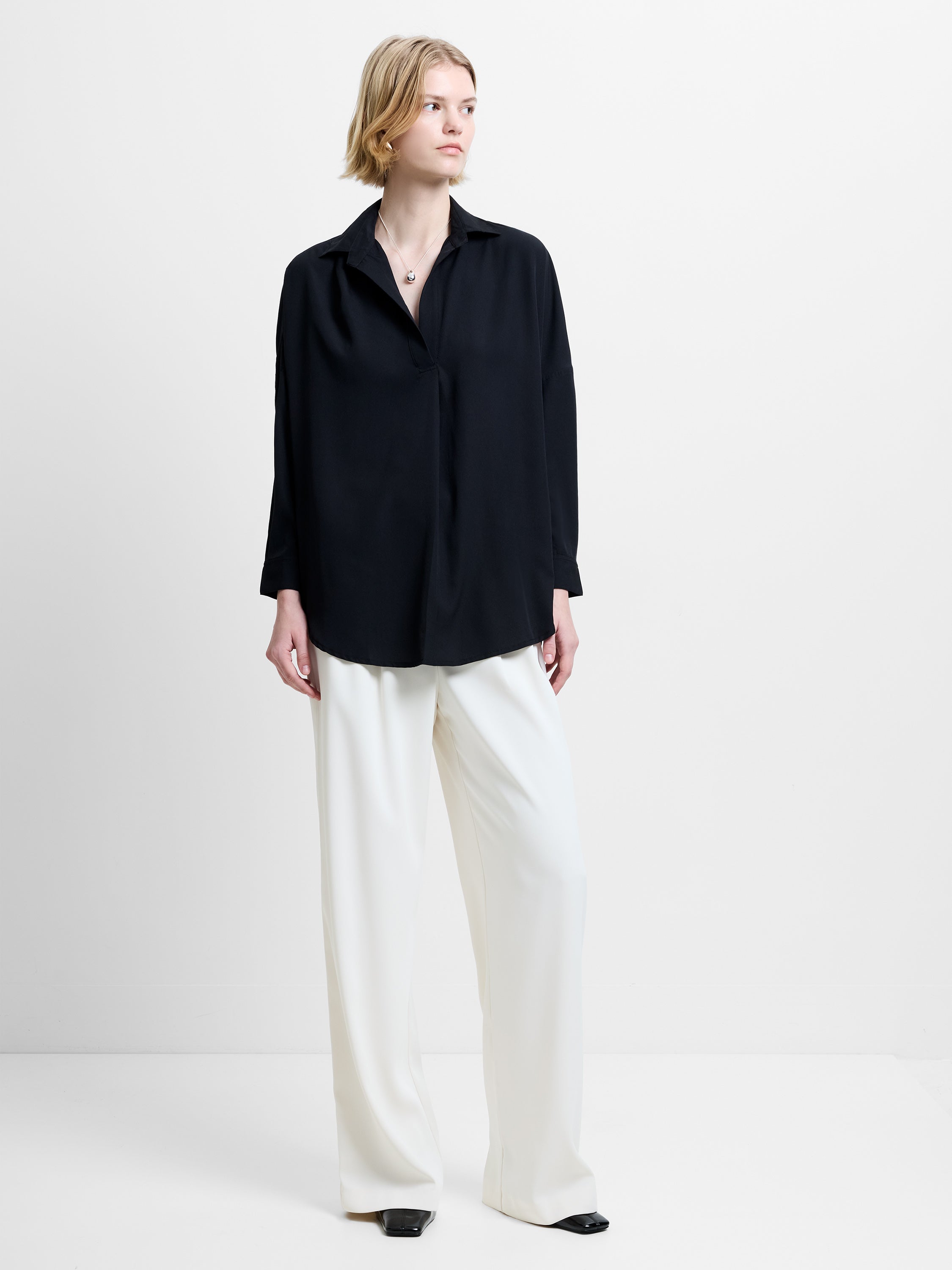 Rhodes Recycled Crepe Popover Shirt