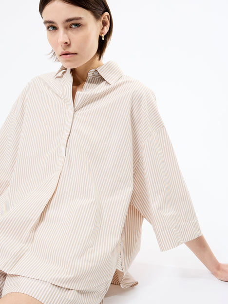 Rhodes Poplin Stripe Popover Shirt