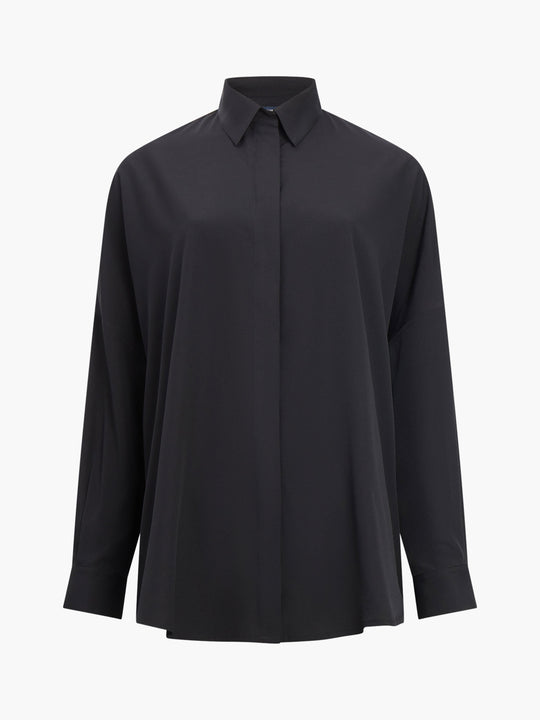 Caprina Recycled Crepe Long Sleeve Button Shirt