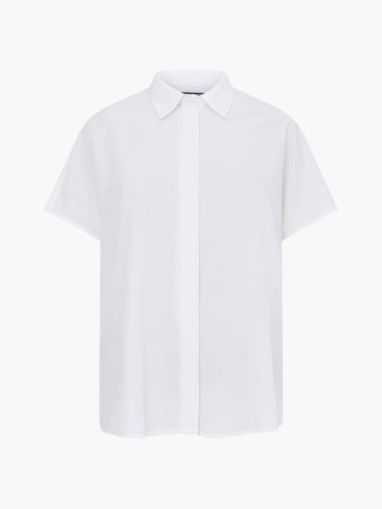 Caprina Recycled Crepe Short Sleeve Button Shirt