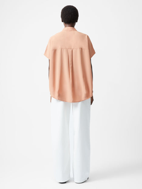 Caprina Recycled Crepe Short Sleeve Button Shirt