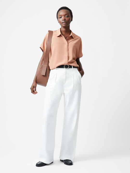 Caprina Recycled Crepe Short Sleeve Button Shirt