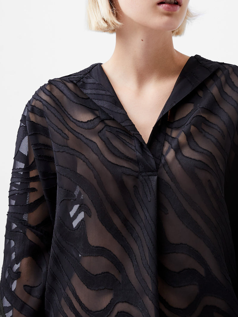 Zebra Devore Popover Shirt