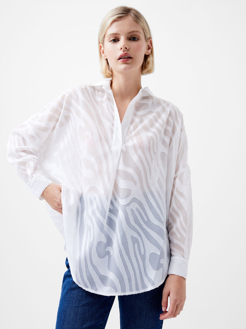 Zebra Devore Popover Shirt