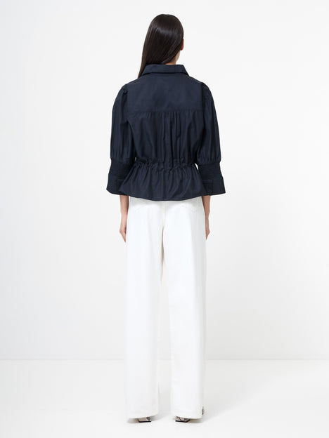 Era Poplin Collared Top