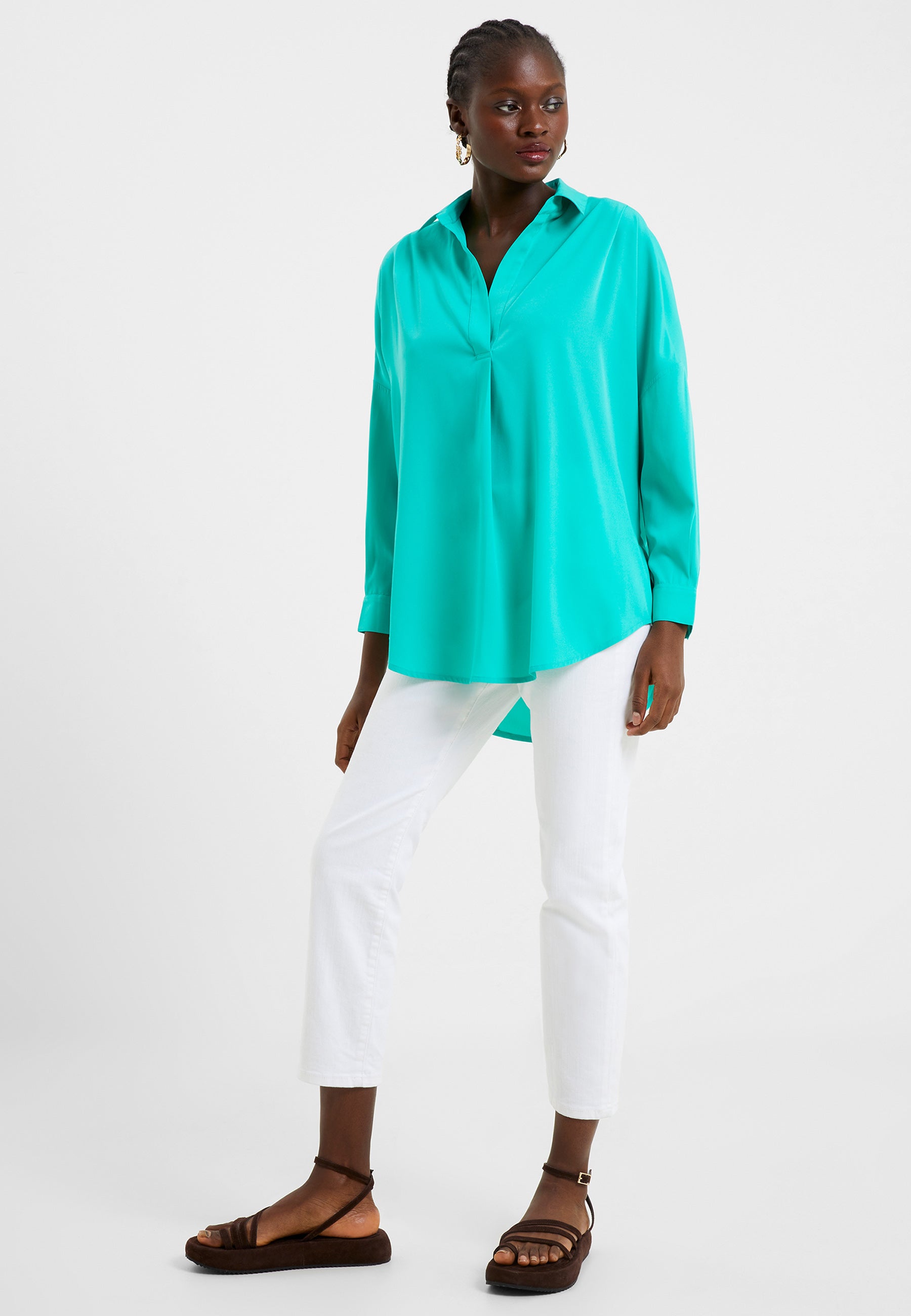 Rhodes Crepe Popover Shirt