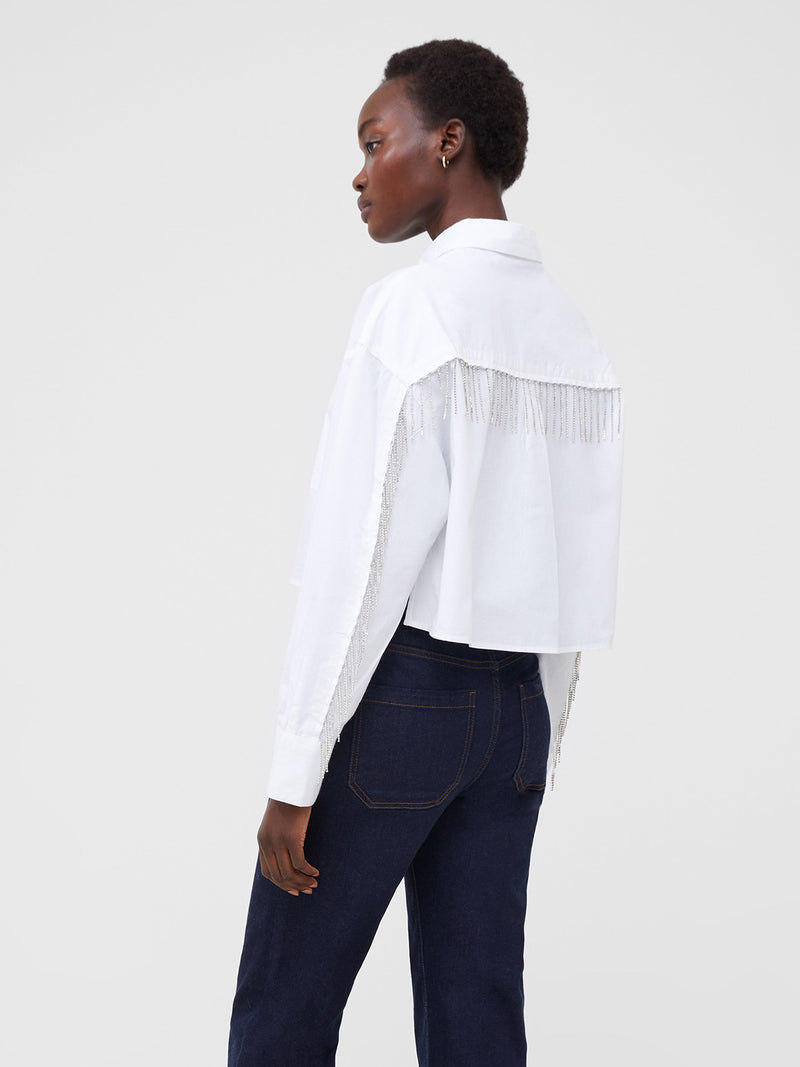 Crystal Alissa Cropped Cotton Shirt