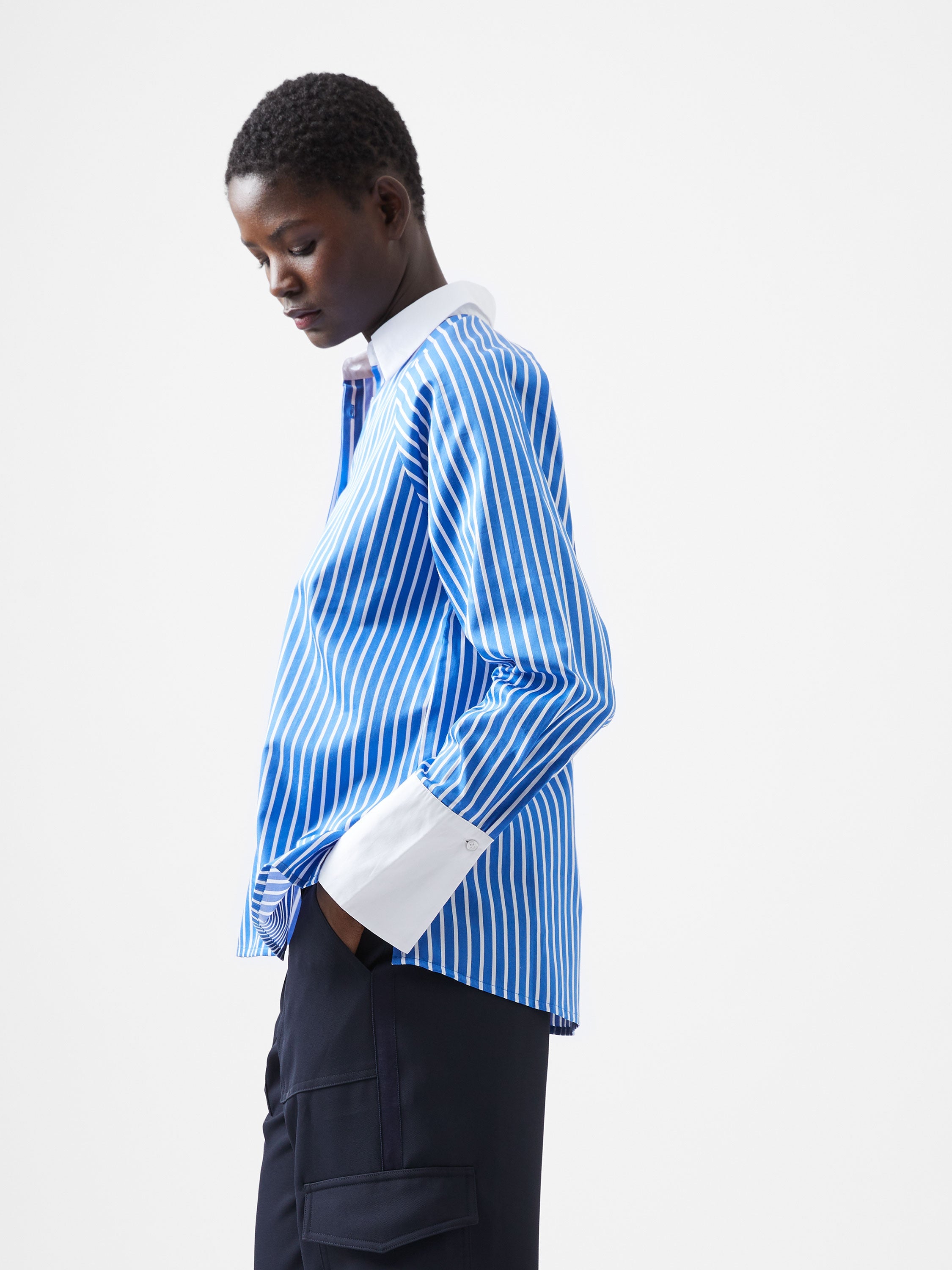 Alexis Cotton Striped Detail Shirt