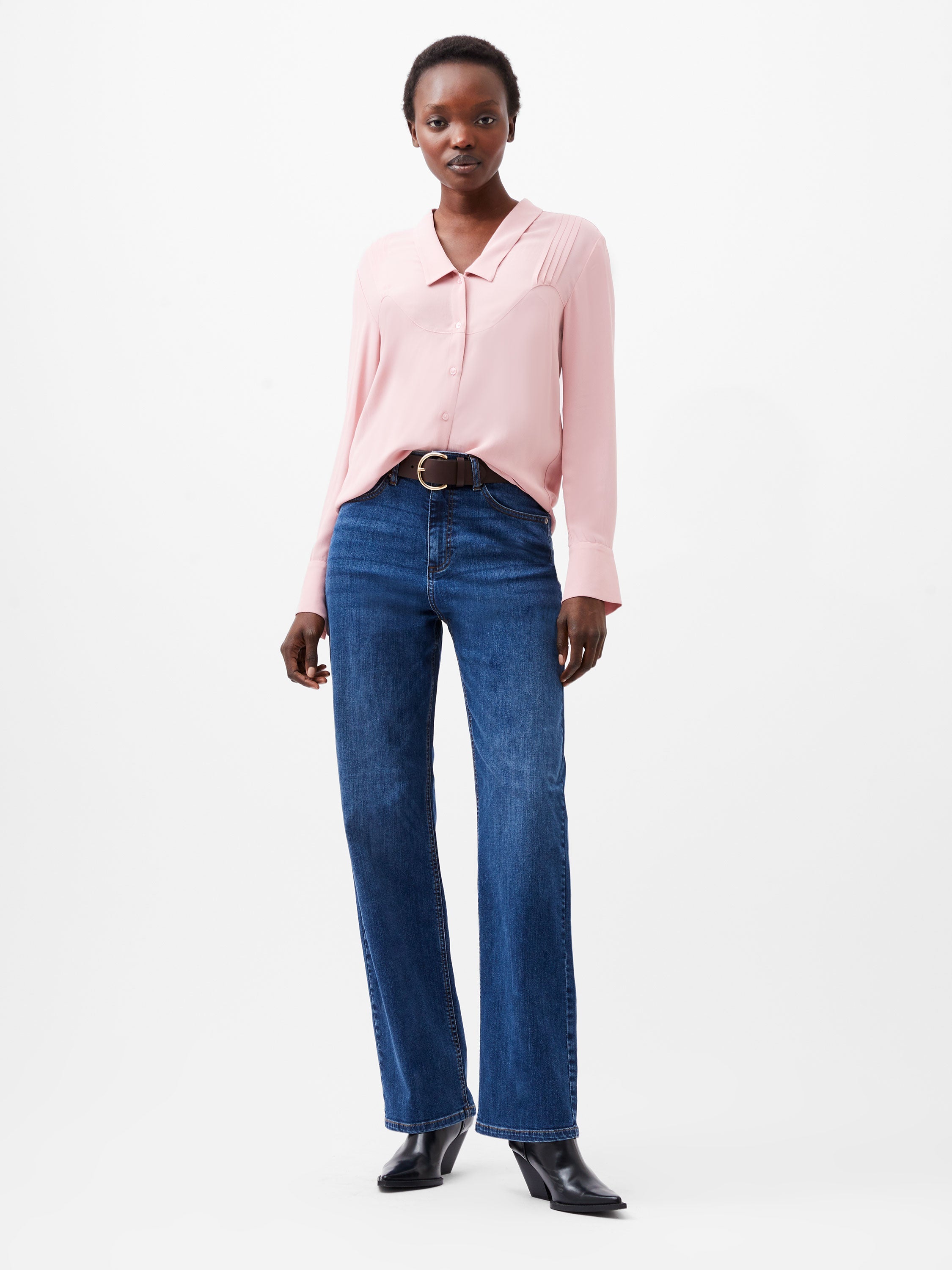 Cecile Crepe Pin Tucks Shirt