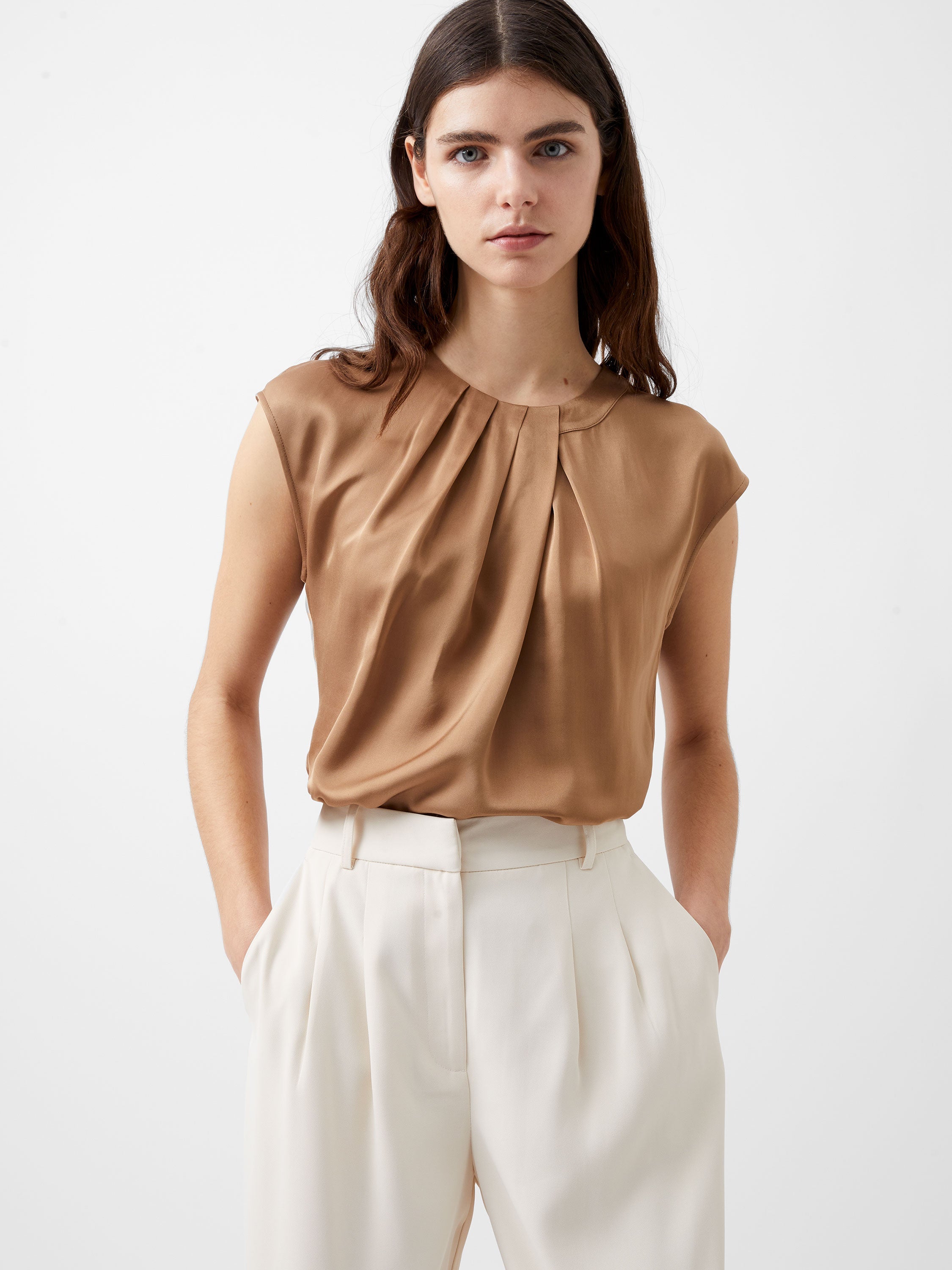 Ennis Eco Satin Neck Detail Top