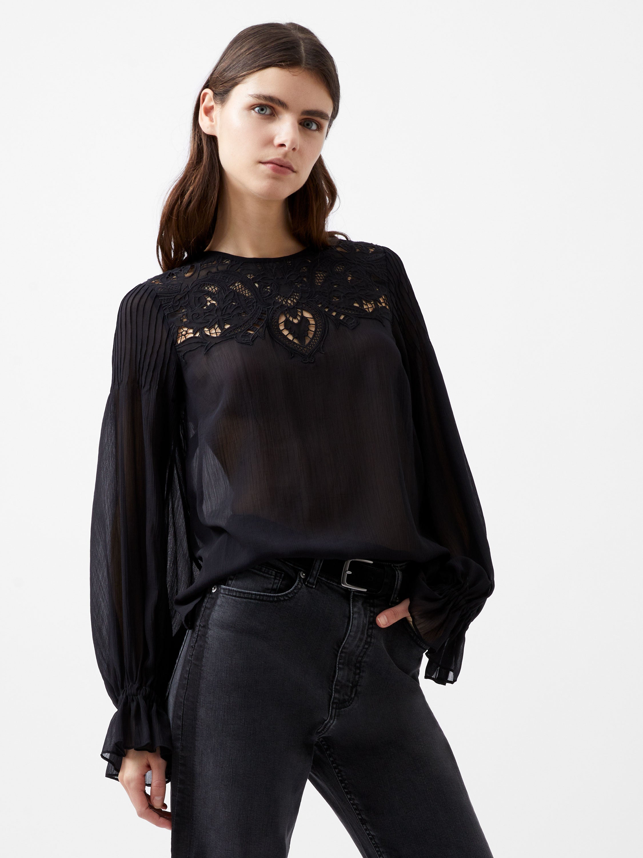 lace and chiffon tops