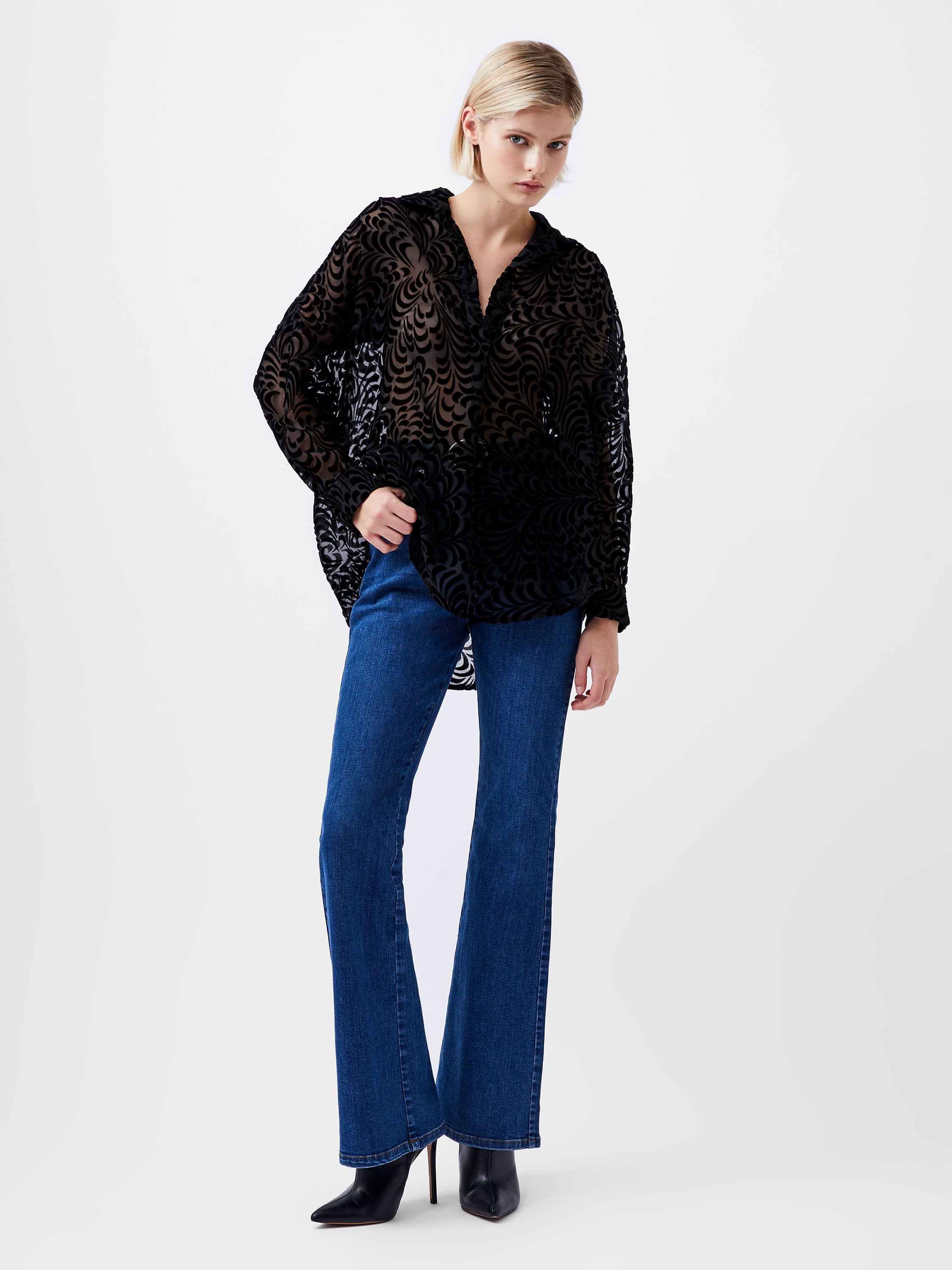 Diandra Devore Long Sleeve Popover Shirt