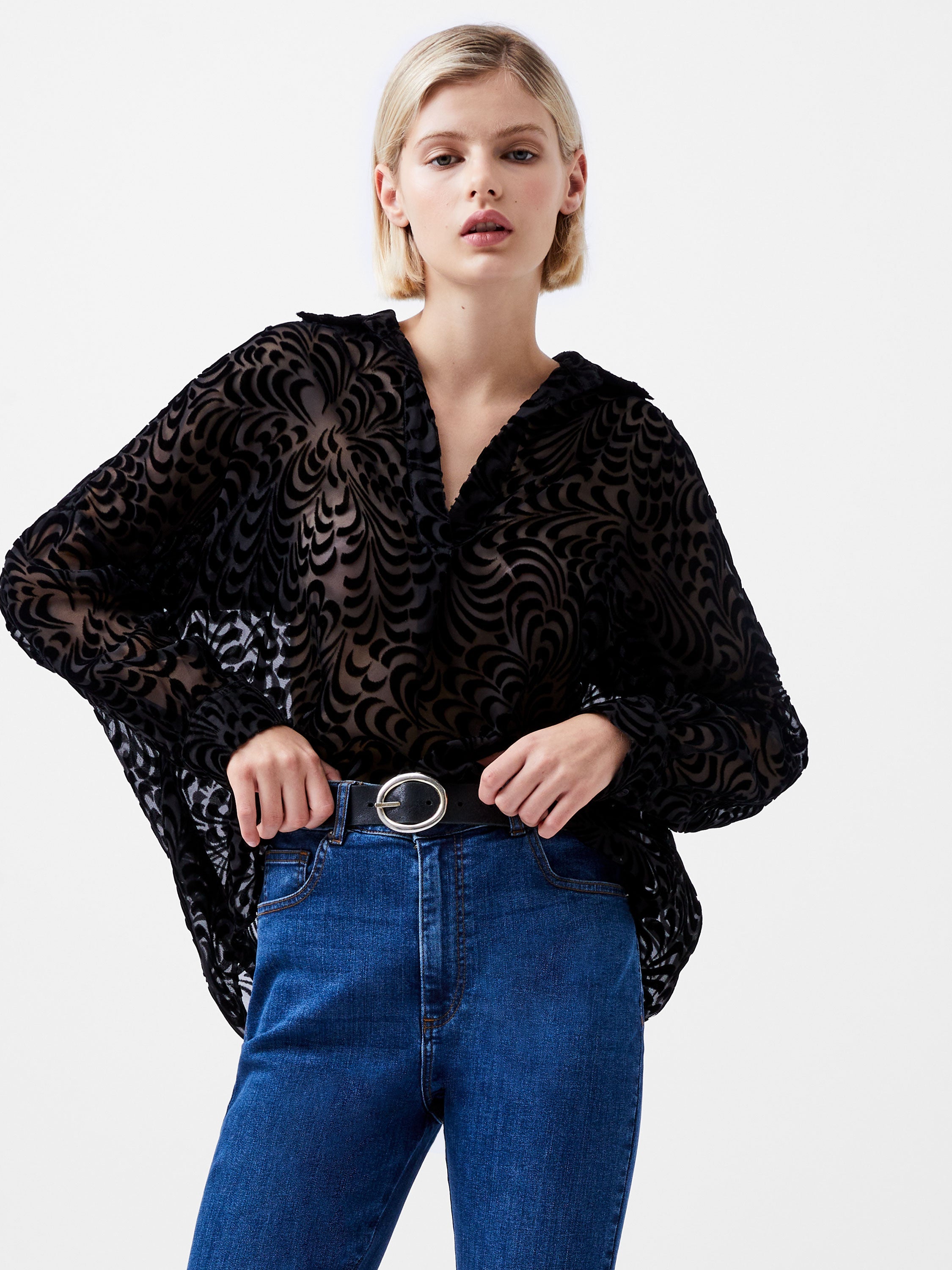 Diandra Devore Long Sleeve Popover Shirt