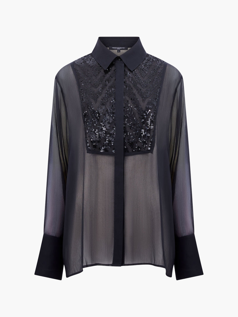 Hana Adalynn Sequin Bib Shirt