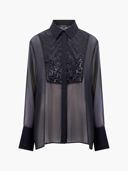 Hana Adalynn Sequin Bib Shirt