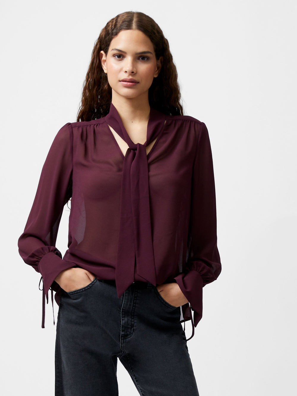 Eden Georgette Tie Neck Blouse French Connection EU