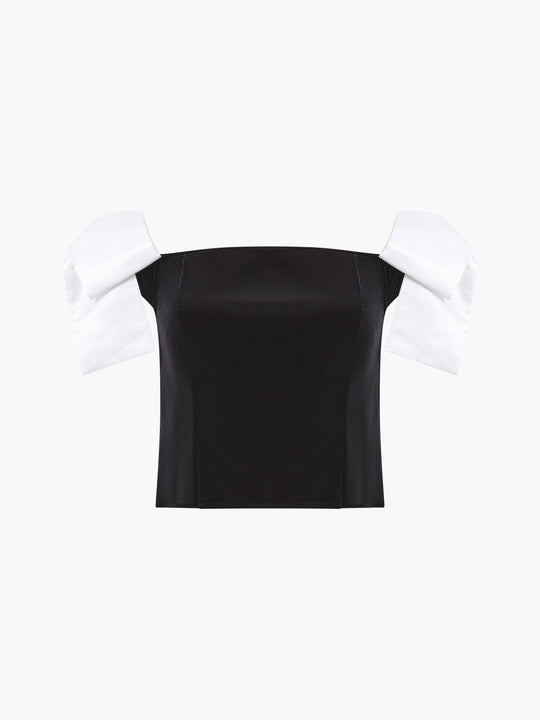 Velvet Carey Satin Bow Top