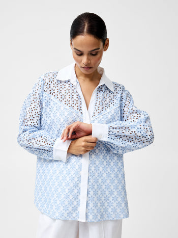 Galina Cotton Embroidered Shirt