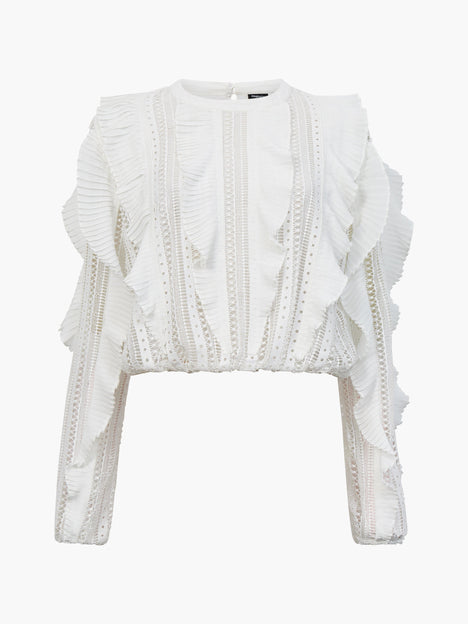 Annika Lace Frill Long Sleeve Top