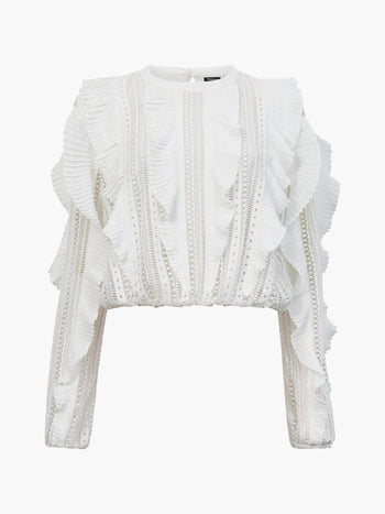 Annika Lace Frill Long Sleeve Top