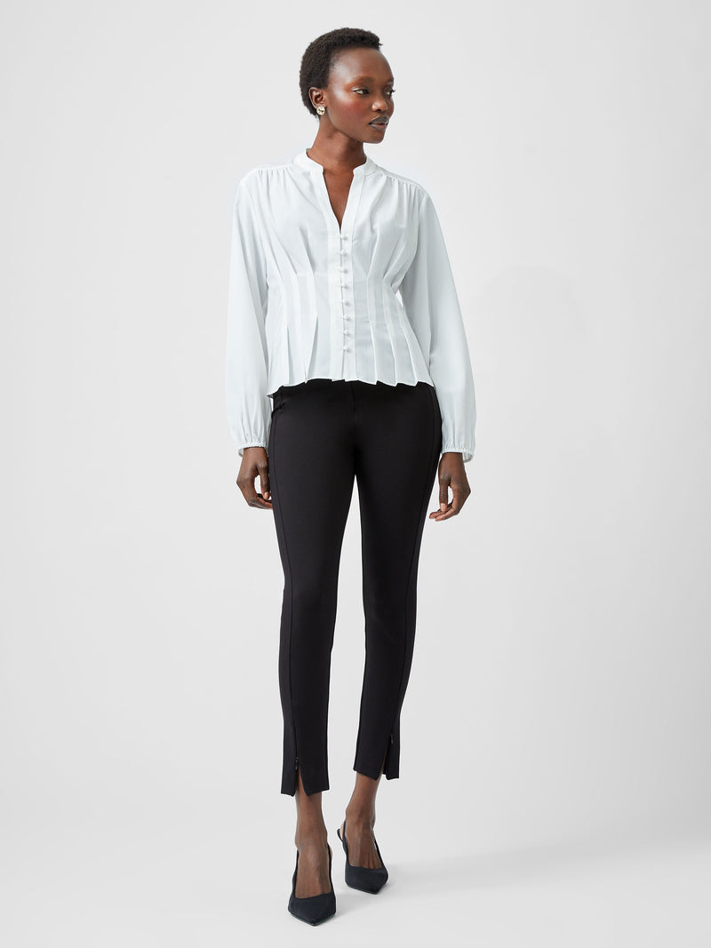 Capriana Crepe Pleat Button Down Top