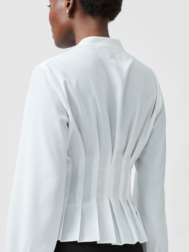 Capriana Crepe Pleat Button Down Top