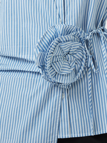 Cambria Cotton Striped Corsage Shirt