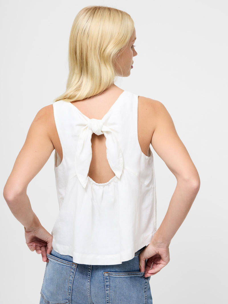Birdie Linen Tie Back Swing Top