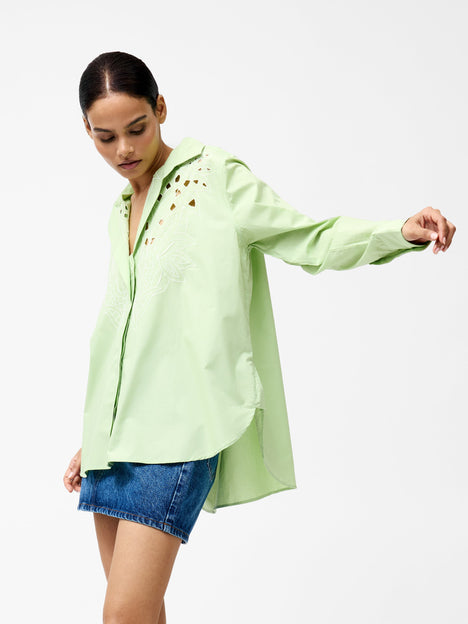 Cambria Cotton Long Sleeve Broderie Shirt