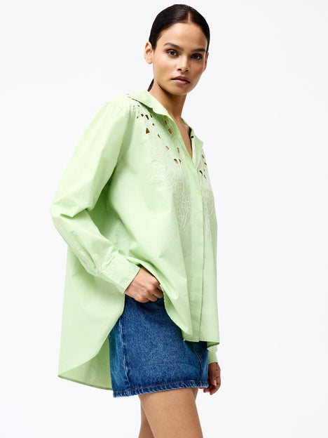 Cambria Cotton Long Sleeve Broderie Shirt