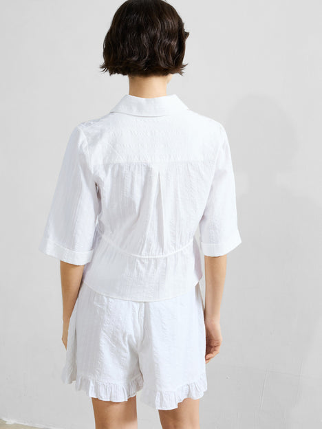 Barnet Cotton Striped Embroidered Shirt