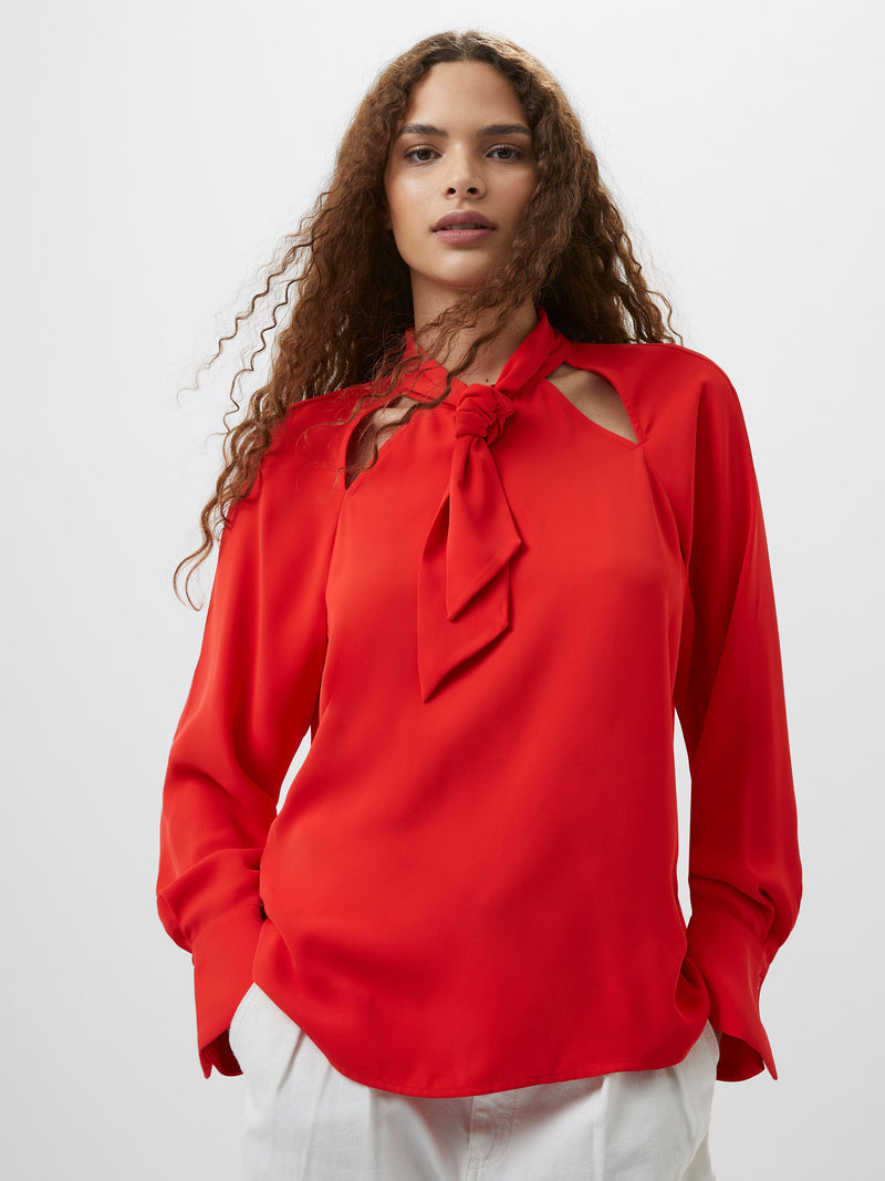 Carmen Recycled Crepe Tie Neck Blouse