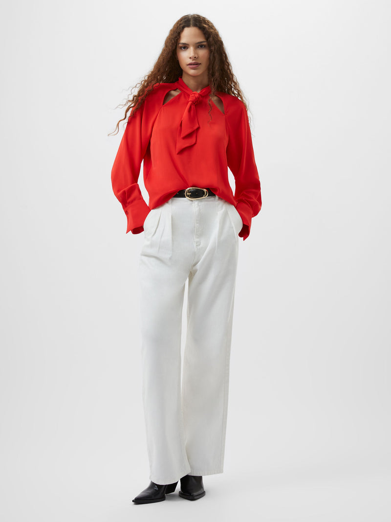 Carmen Recycled Crepe Tie Neck Blouse