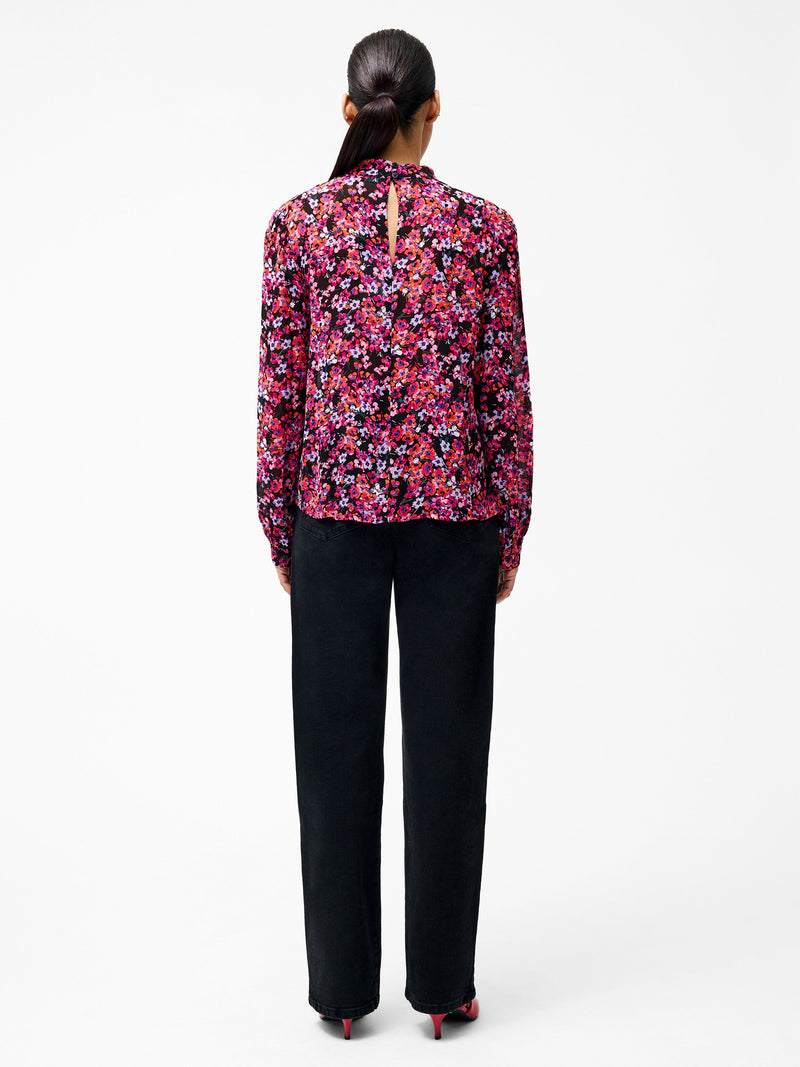 Jennifer Long Sleeve Keyhole Blouse