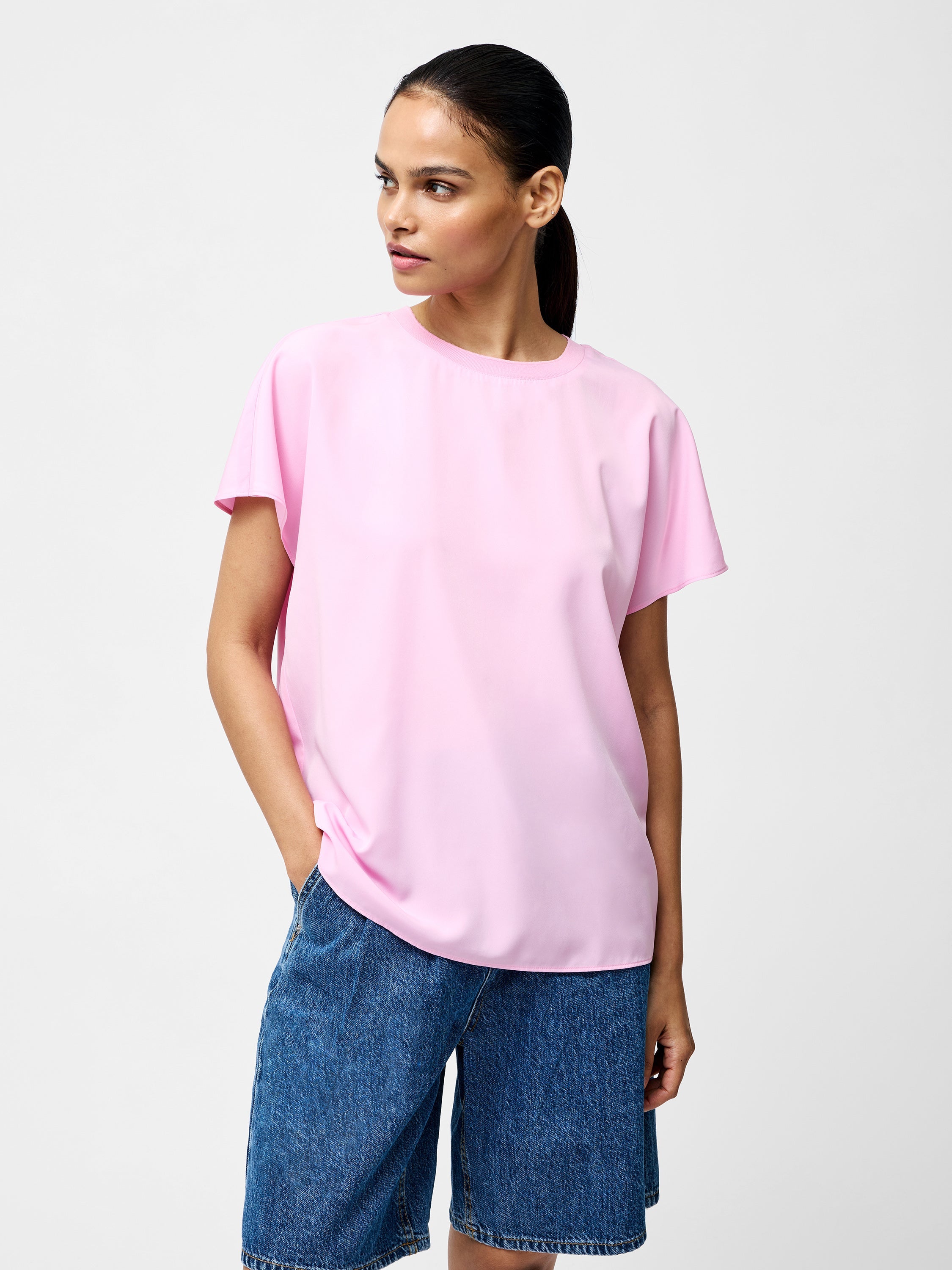 Capriana Crepe Crew Neck Top