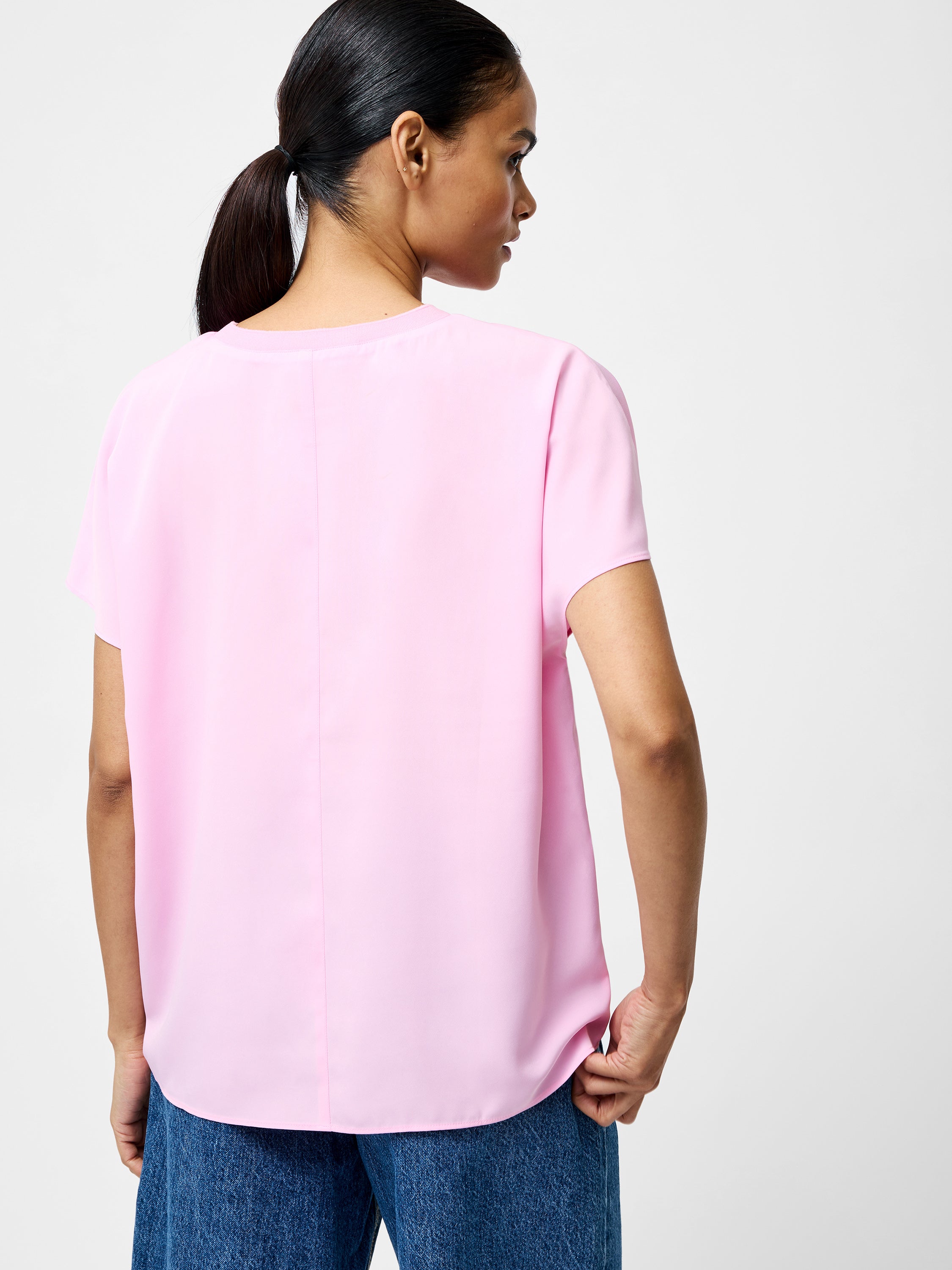 Capriana Crepe Crew Neck Top