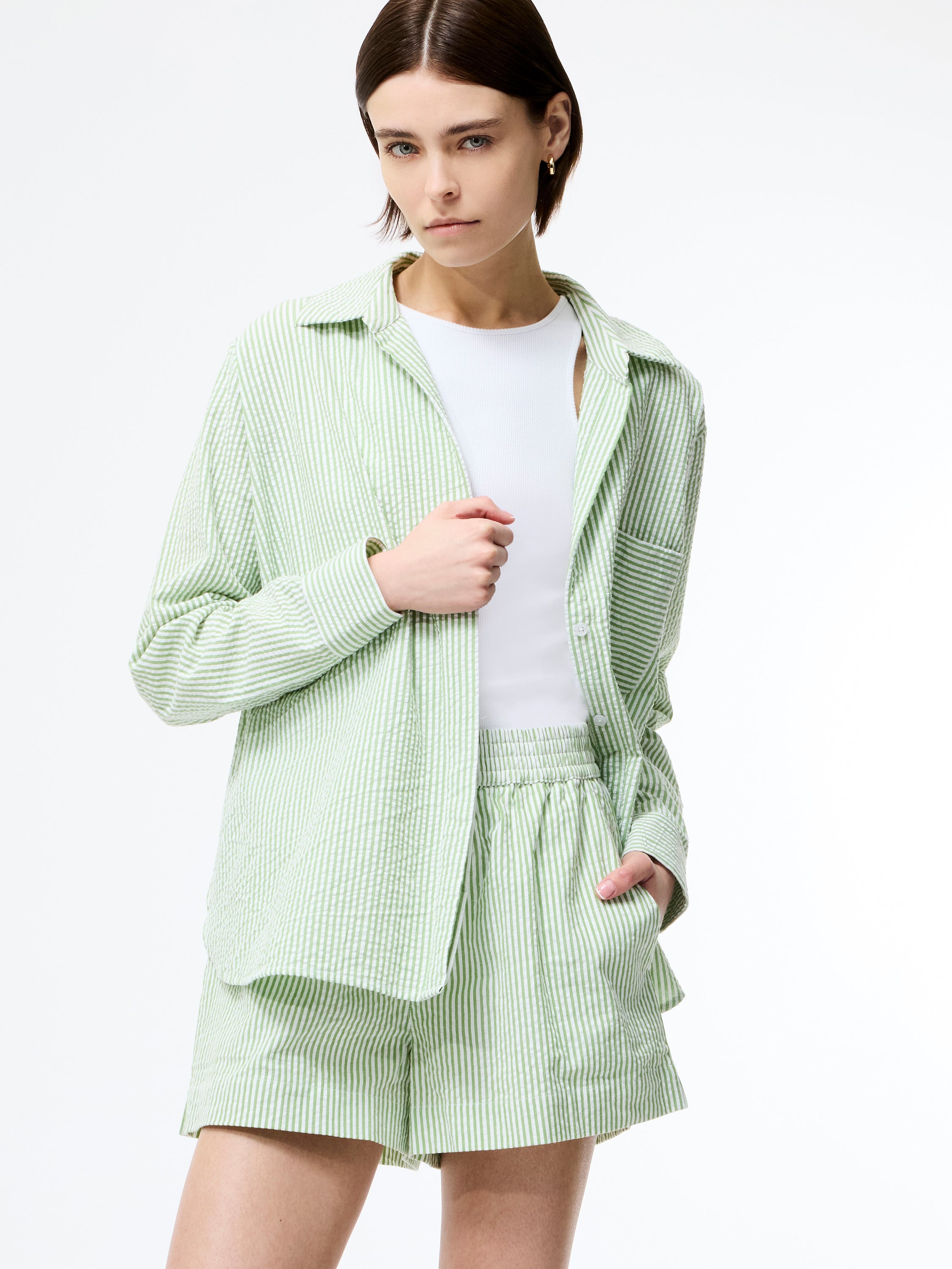 Seersucker Stripe Relaxed Shirt